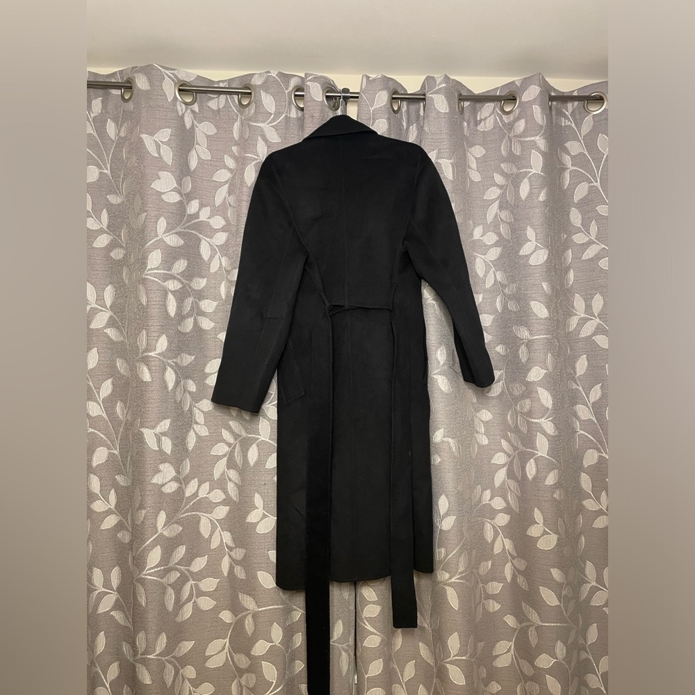 Acne Studios Orea Belted Wool Coat Black - Picture 7 of 8
